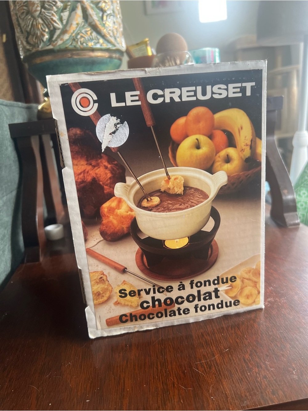 Vintage Le Creuset Cream Chocolate Fondue Set